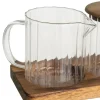 Zestaw cukiernicy z mlecznikiem na drewnianej tacy * HowHomely Discount