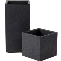 Zestaw donic na kółkach Betonique Słupek czarny beton 2 szt * HowHomely Outlet