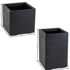 Zestaw donic na kółkach Betonique 40 cm deska czarny 2 szt * HowHomely Best