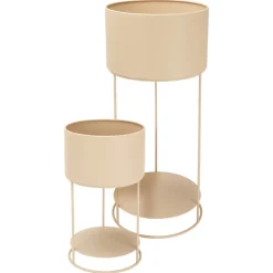 Zestaw 2 donic na stojakach beżowy 25,5x56,5 i 20x34,5 cm * H&S Decoration Discount
