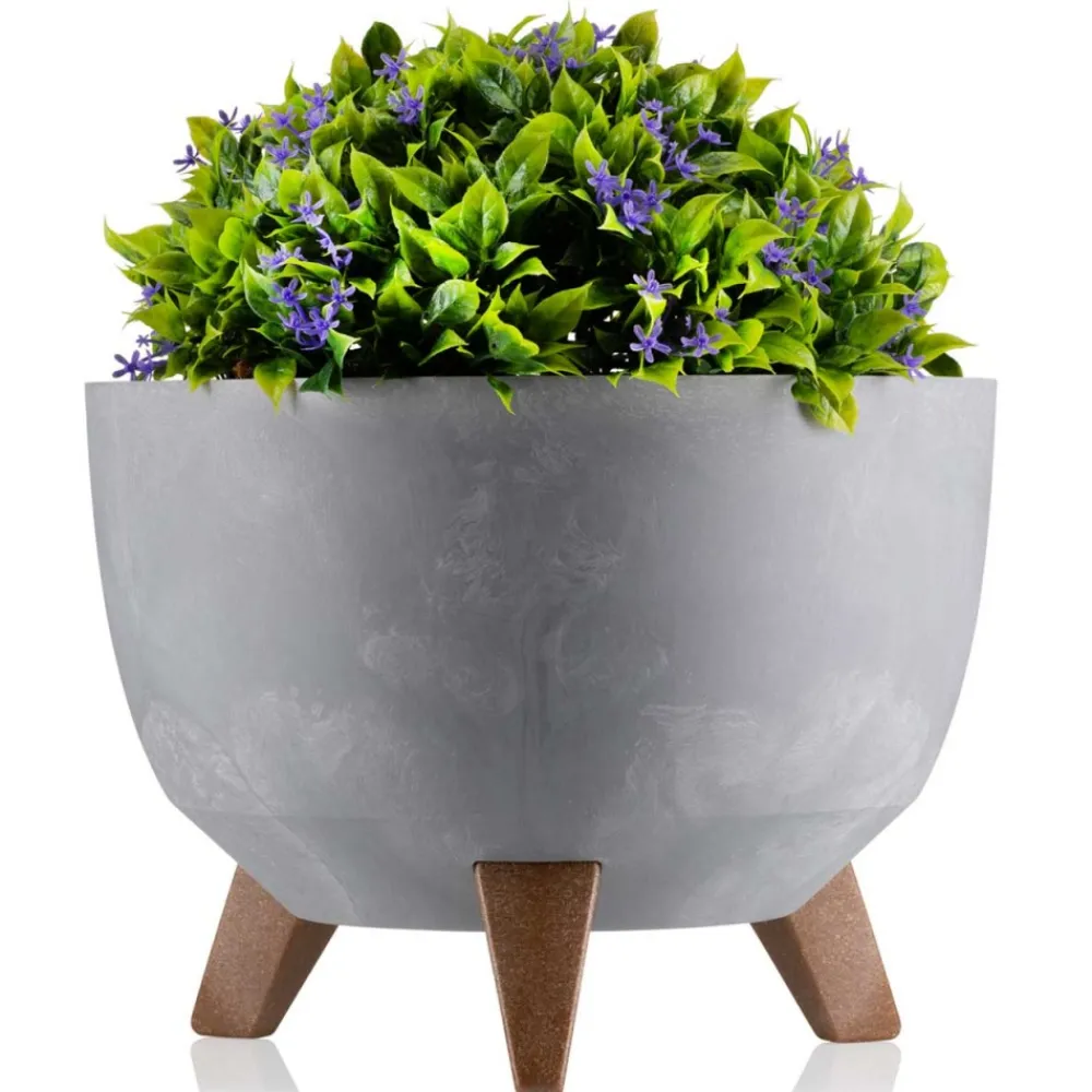 Zestaw doniczek Rosa linea szary beton 2 szt * HowHomely Online