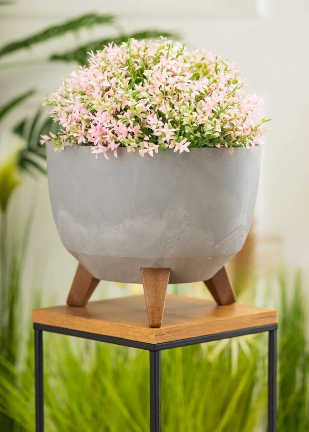 Zestaw doniczek Rosa linea szary beton 2 szt * HowHomely Online