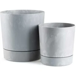 Zestaw donic z podstawką Azalea recykling szary beton * HowHomely Sale