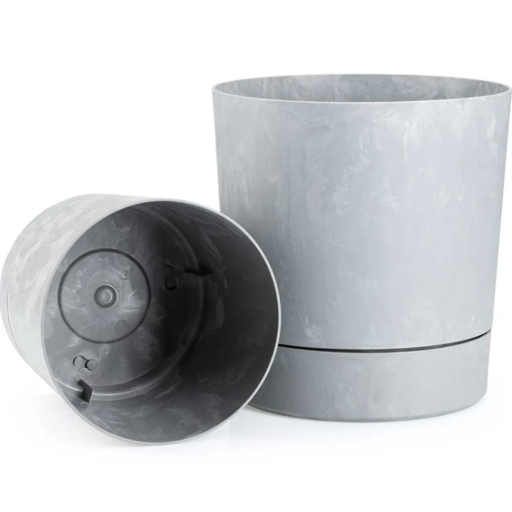 Zestaw donic z podstawką Azalea recykling szary beton * HowHomely Sale