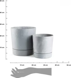 Zestaw donic z podstawką Azalea recykling szary beton * HowHomely Sale