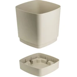 Zestaw donic z podstawką CUBI recykling beż 3 szt * HowHomely Clearance