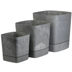 Zestaw donic z podstawką CUBI recykling szary beton 3 szt * HowHomely