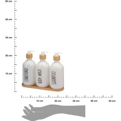 Zestaw dozowników łazienkowychw kolorze białym 3x500 ml * HowHomely Outlet