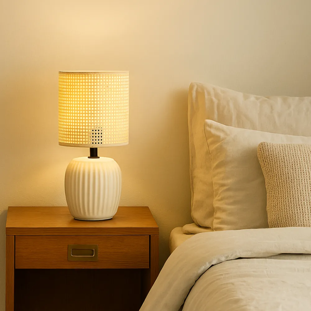 Zestaw dwóch lamp z beżowym abażurem * GIFTDECOR Discount