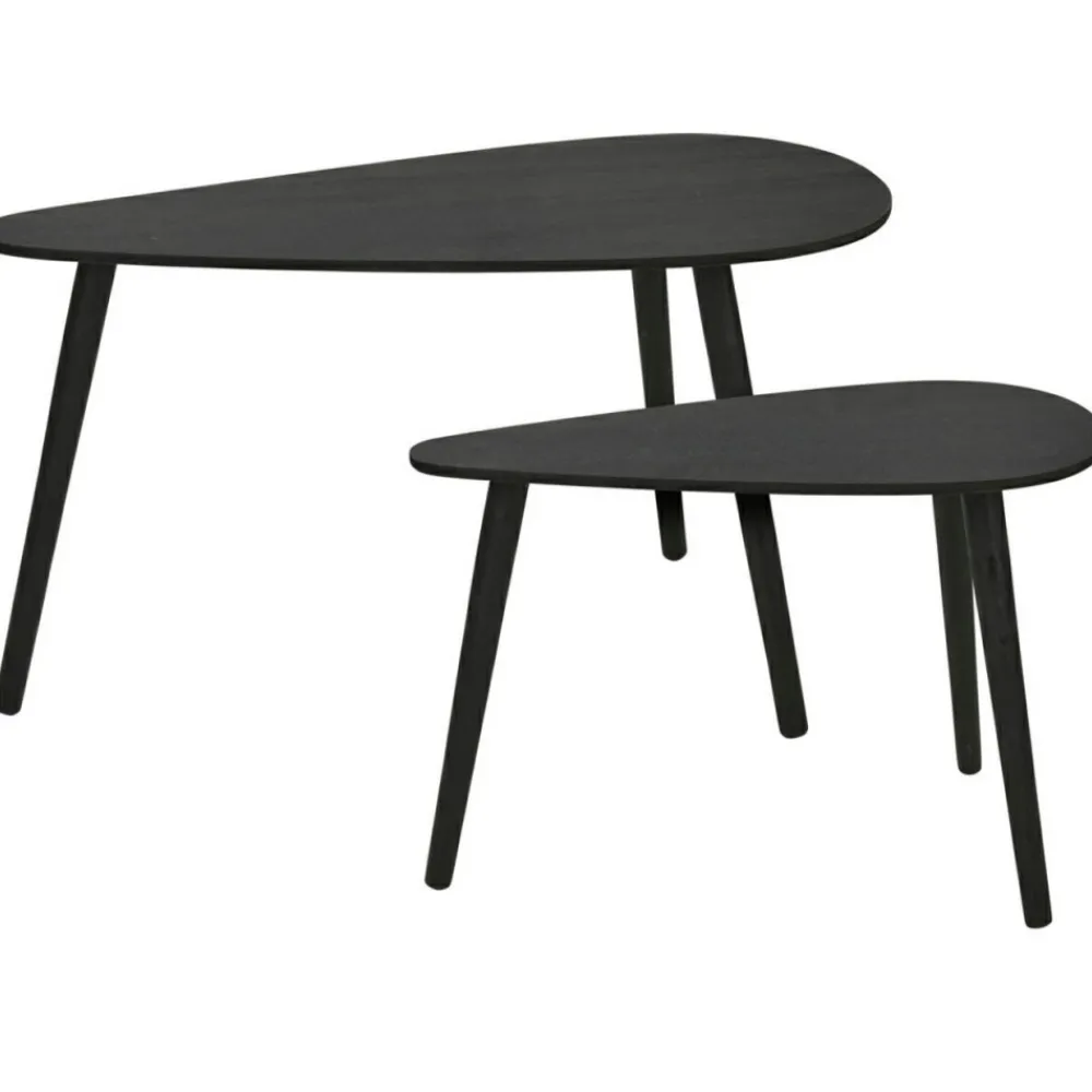 Zestaw dwóch stolików pomocniczych czarne * H&S Decoration Outlet