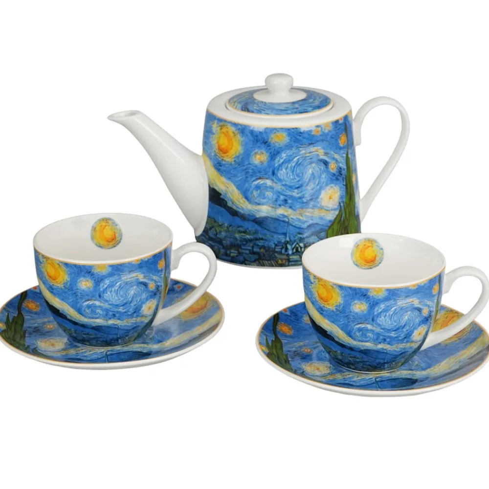 Zestaw dzbanek z filiżankami STARRY NIGHT Van Gogh * Duo New