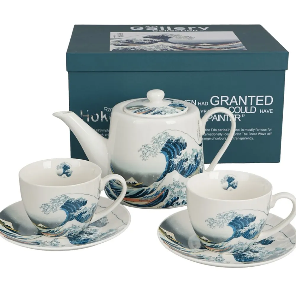 Zestaw dzbanek z filiżankami THE GREAT WAVE Hokusai * Duo Discount