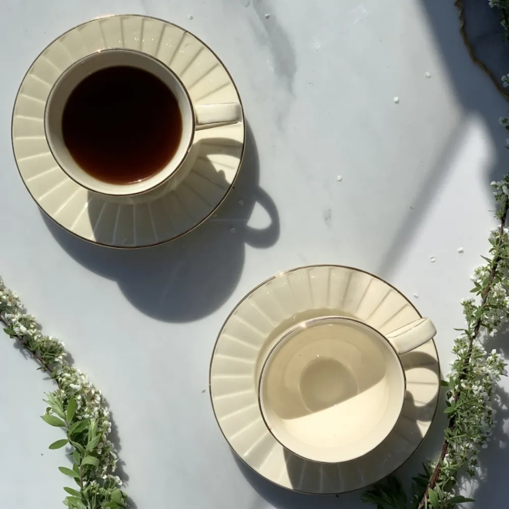 Zestaw 2 filiżanek do espresso Ecru Nina 120 ml * Duo Outlet