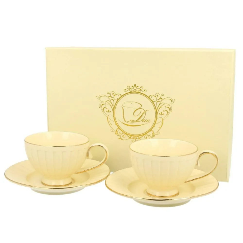 Zestaw 2 filiżanek do espresso Ecru Nina 120 ml * Duo Outlet
