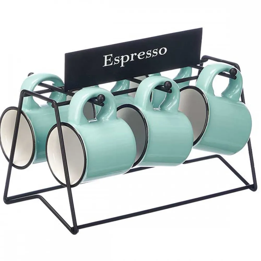Zestaw filiżanek do espresso 100 ml miętowe * VESSIA Sale