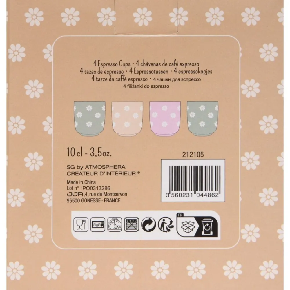 Zestaw 4 filiżanek do espresso Margot 100 ml * Secret de Gourmet Sale