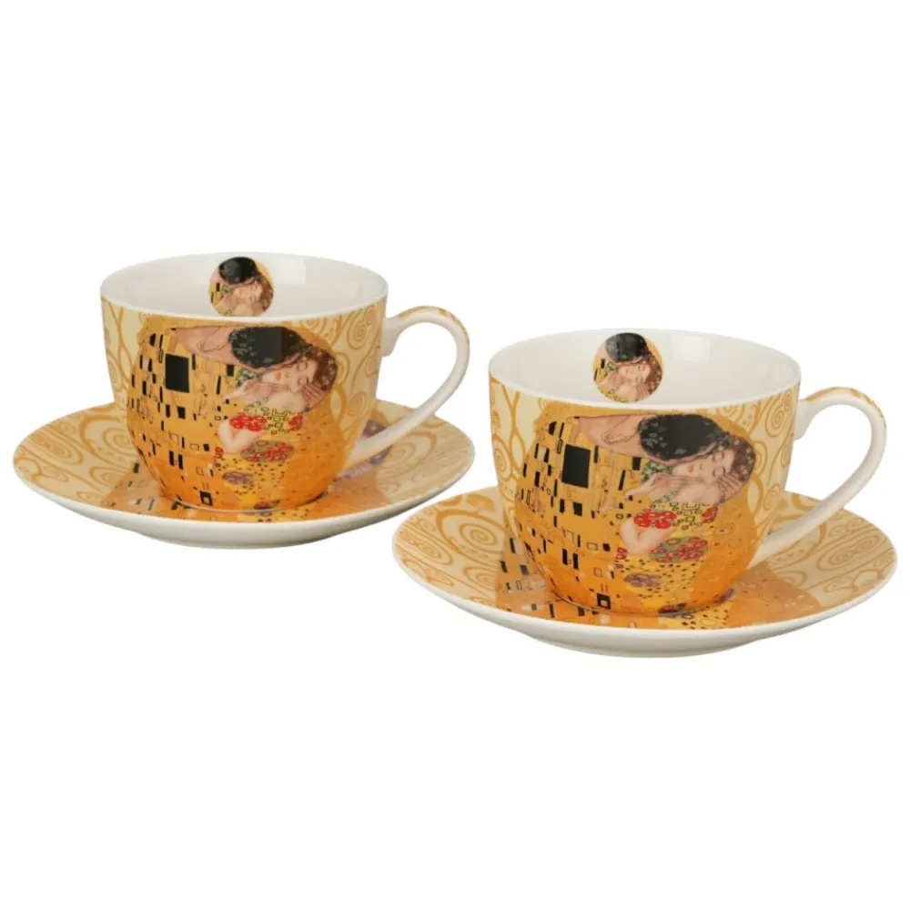 Zestaw 2 filiżanek Ecru Klimt THE KISS 250 ml * Duo Outlet
