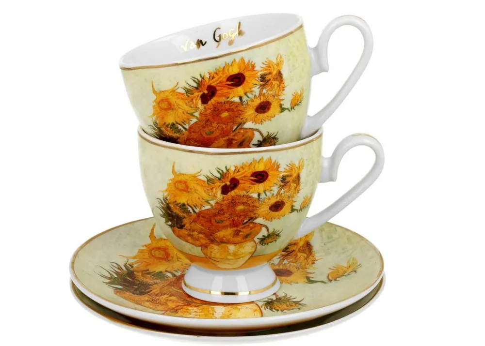 Zestaw 2 filiżanek Van Gogh Sunflowers 220 ml * Duo Outlet