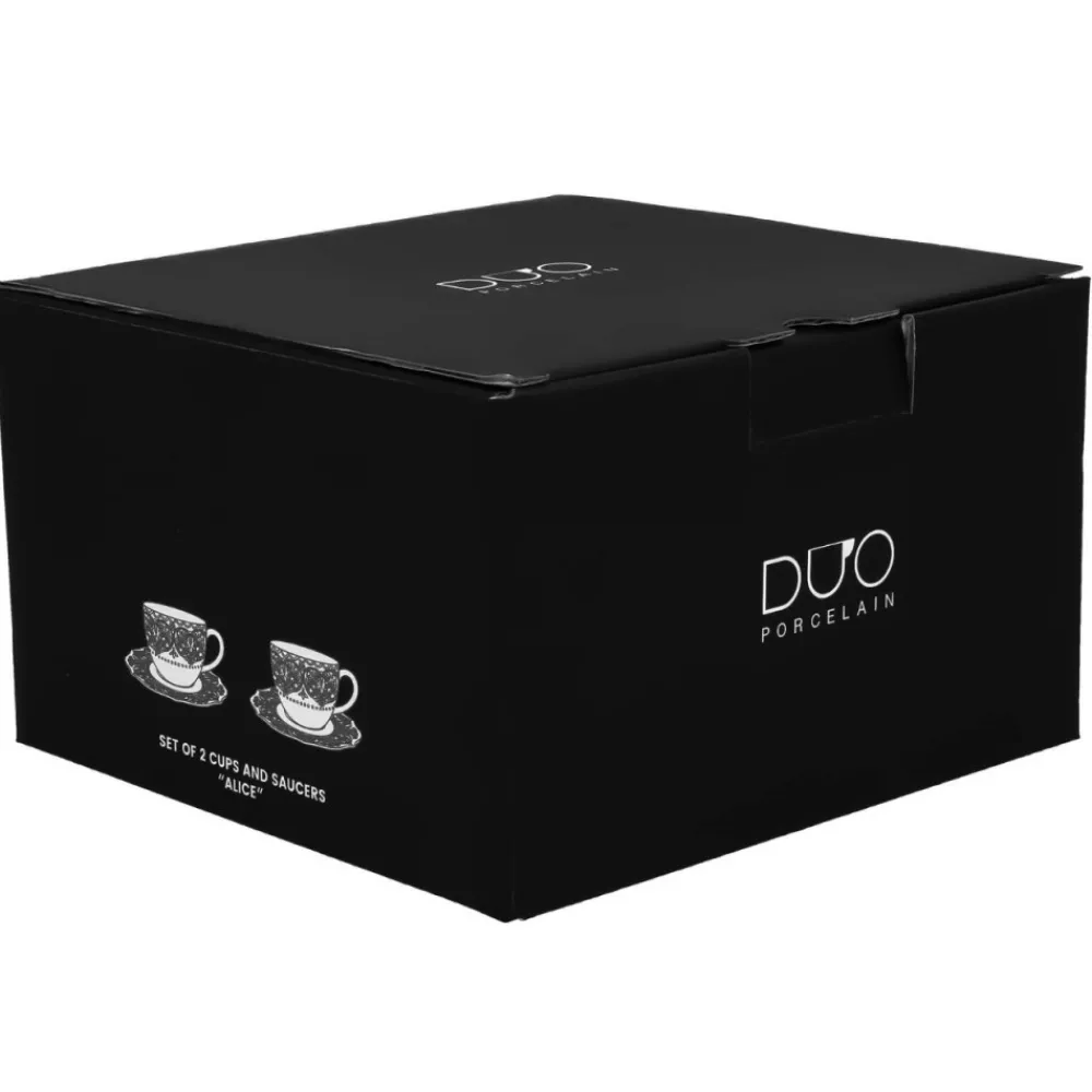 Zestaw 2 filiżanek ze spodkami Alice 210 ml * Duo Outlet