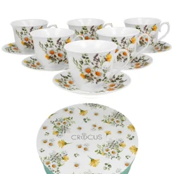 Zestaw filiżanek ze spodkami DAISY 6 sztuk 250 ml * Duo Hot