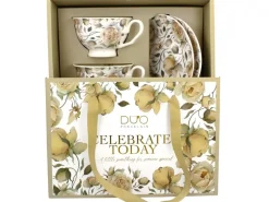 Zestaw 2 filiżanek ze spodkami ENGLISH ROSES WHITE 2x250 ml * Duo Best