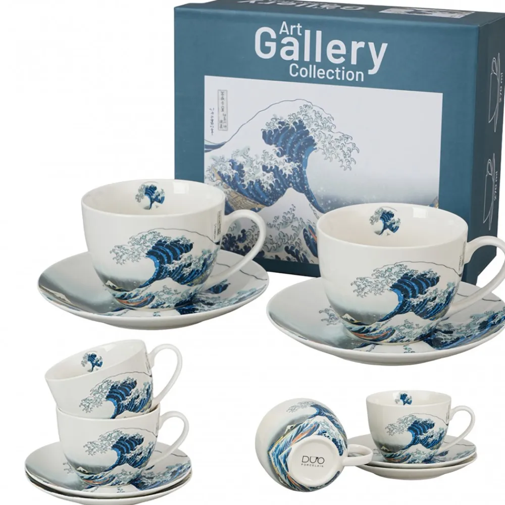 Zestaw 2 filiżanek ze spodkami Hokusai The Great Wave 270 ml * Duo Discount
