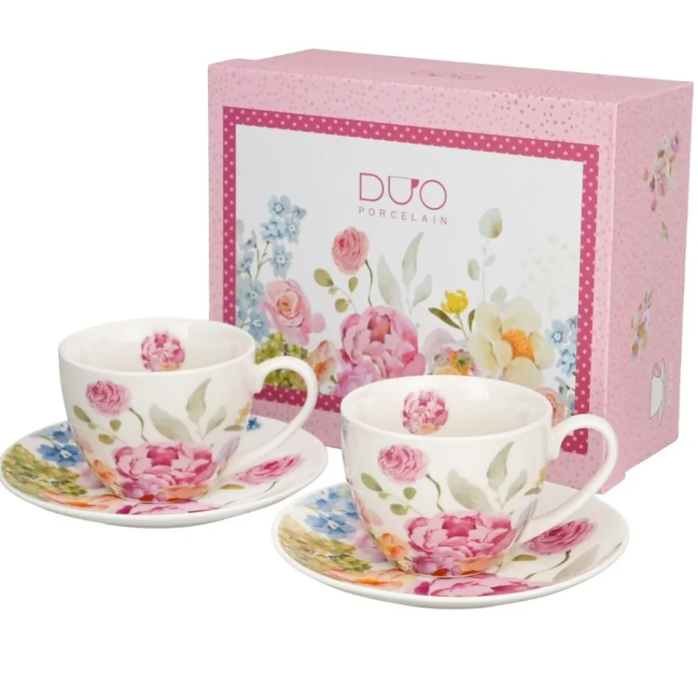 Zestaw 2 filiżanek ze spodkami June 270 ml * Duo Sale