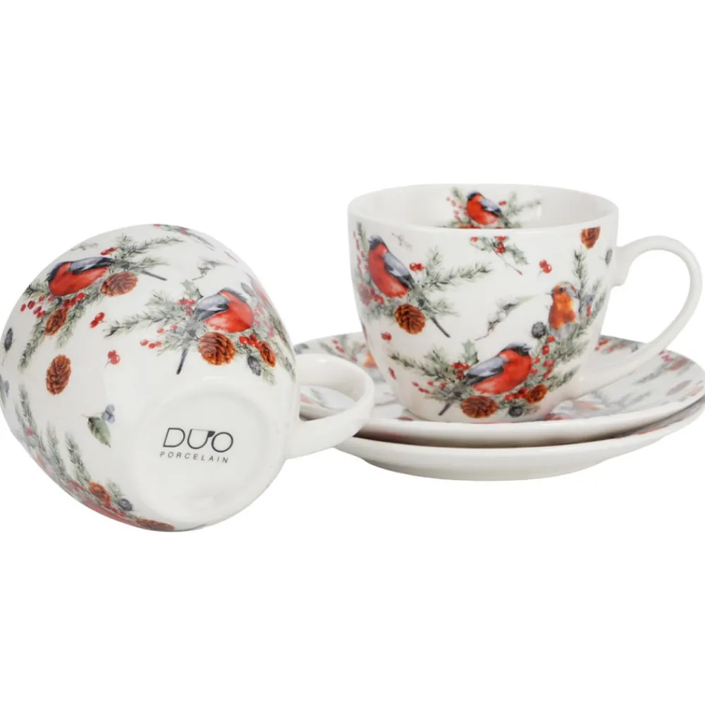 Zestaw filiżanek ze spodkami 2 sztuki CHRISTMAS BIRDS 1 250 ml * Duo Online