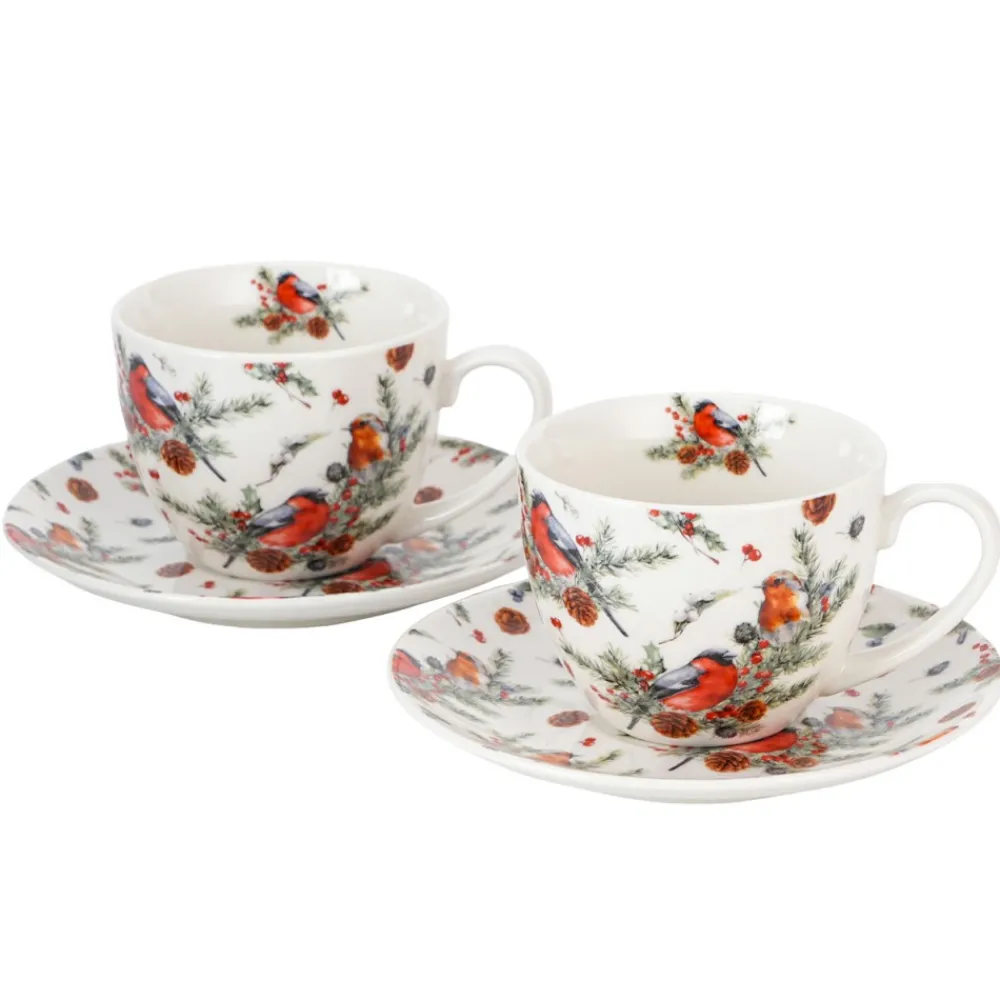 Zestaw filiżanek ze spodkami 2 sztuki CHRISTMAS BIRDS 1 250 ml * Duo Online