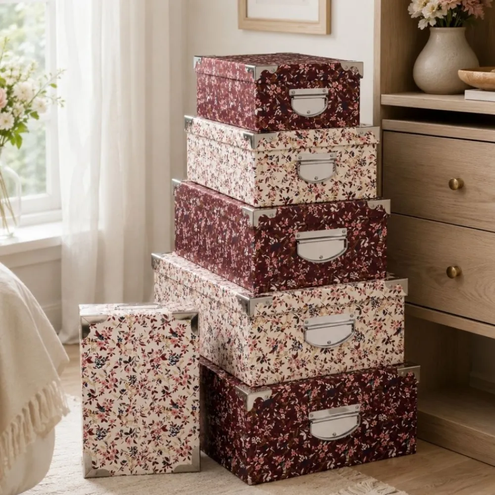 Zestaw 6 kartonowych pudełek Delicat Rose * 5five Simply Smart Outlet