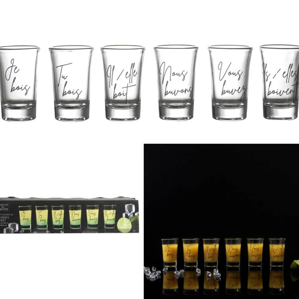 Zestaw 6 kieliszków z napisami Verres * HowHomely New