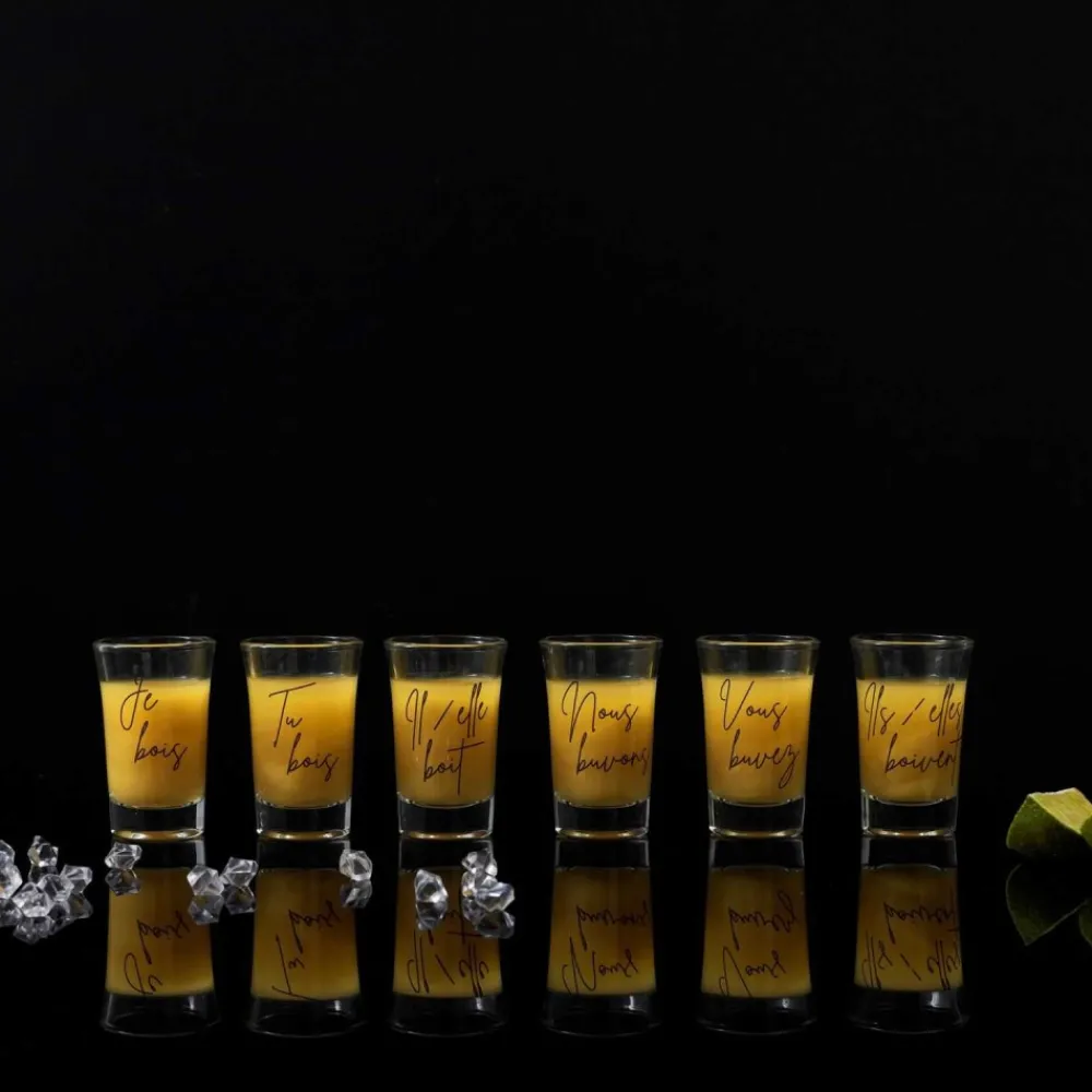 Zestaw 6 kieliszków z napisami Verres * HowHomely New