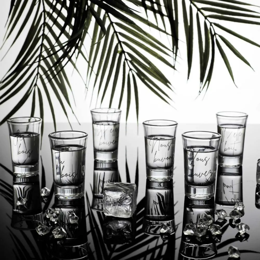 Zestaw 6 kieliszków z napisami Verres * HowHomely New