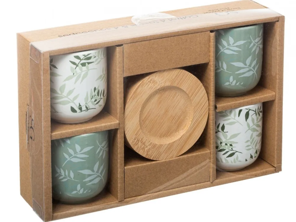 Zestaw 4 kubków na kawę 100 ml Floral Green * Secret de Gourmet Hot