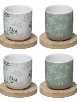 Zestaw 4 kubków na kawę 100 ml Floral Green * Secret de Gourmet Hot