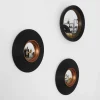 Zestaw 3 luster ściennych Vinyl czarno-złote * HowHomely Online