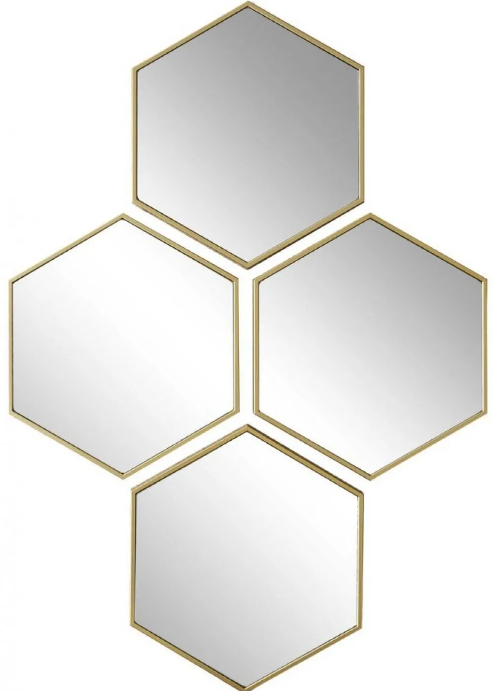 Zestaw 4 luster HEXI heksagony w złotej ramie * HowHomely Best