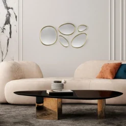 Zestaw 5 luster organicznych LUMA złote * HowHomely Discount