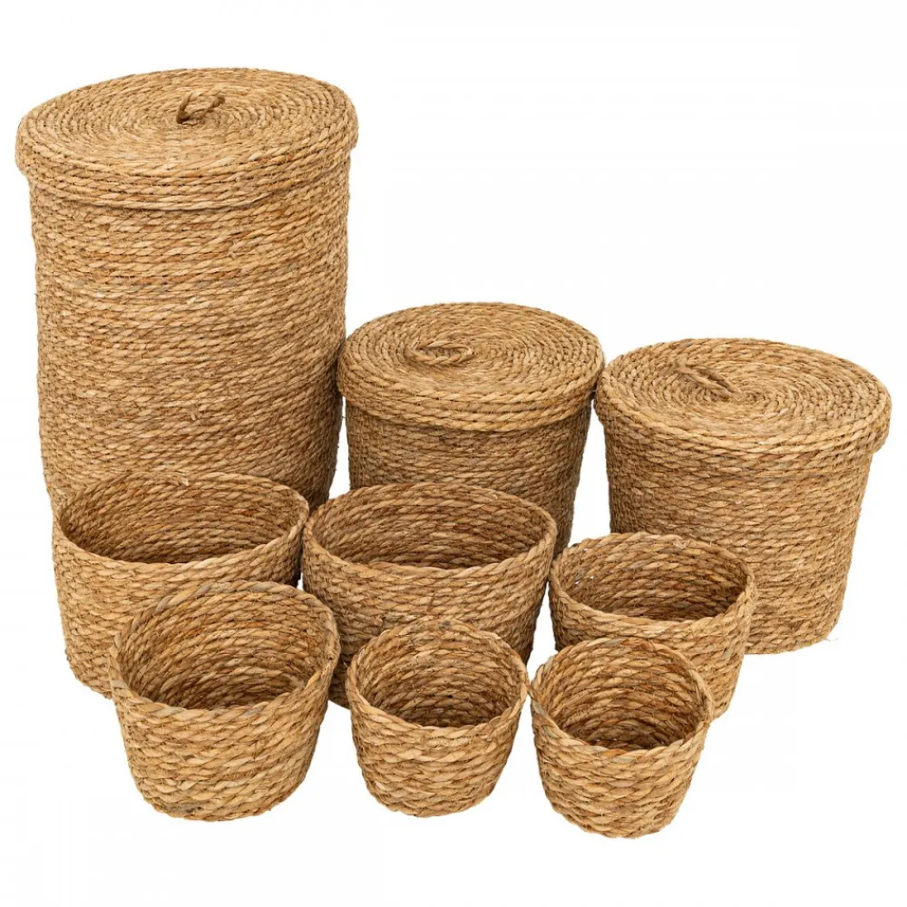 Zestaw 9 małych koszyków naturalnych * Atmosphera Discount