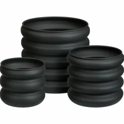 Zestaw metalowych doniczek Black Round 3 szt * HowHomely