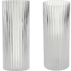 Zestaw 3 nowoczesnych wazonów RIBS transparentny bezbarwny * HowHomely Outlet