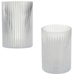 Zestaw 3 nowoczesnych wazonów RIBS transparentny bezbarwny * HowHomely Outlet