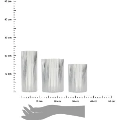 Zestaw 3 nowoczesnych wazonów RIBS transparentny bezbarwny * HowHomely Outlet