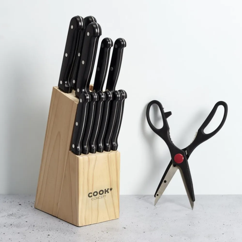 Zestaw noży Cook Concept z blokiem * HowHomely New