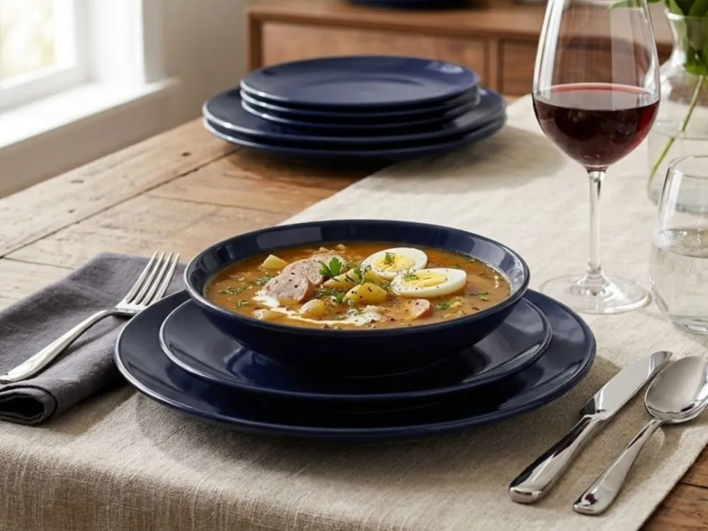 Zestaw obiadowy dla 6 osób Colorama niebieski * Secret de Gourmet Clearance