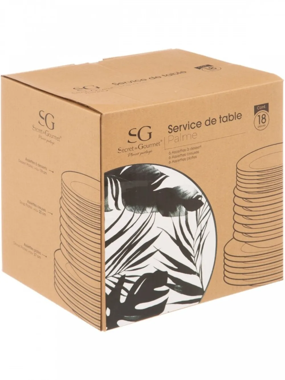 Zestaw obiadowy dla 6 osób Palme Black * Secret de Gourmet