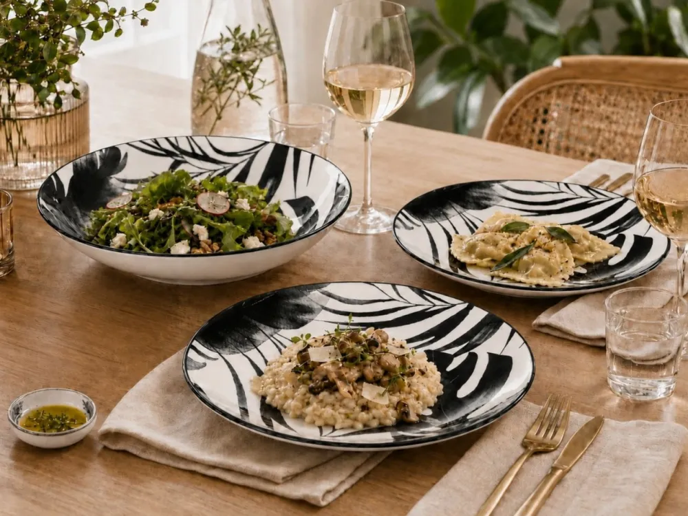 Zestaw obiadowy dla 6 osób Palme Black * Secret de Gourmet