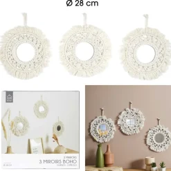 Zestaw 3 okrągłych luster CALEO * HowHomely Discount