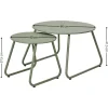 Zestaw 2 stolików metalowych zielonych Loft Duo * HowHomely