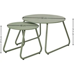 Zestaw 2 stolików metalowych zielonych Loft Duo * HowHomely
